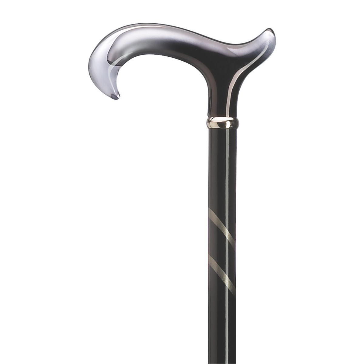 Petite Grey Acrylic Derby Cane with Hardwood Shaft - 36 German Craftsmanship - Tophatter Daily Deals