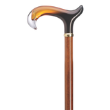 Elegant Amber Acrylic Derby Handle Cane with Cherry Stained Shaft - Tophatter Daily Deals