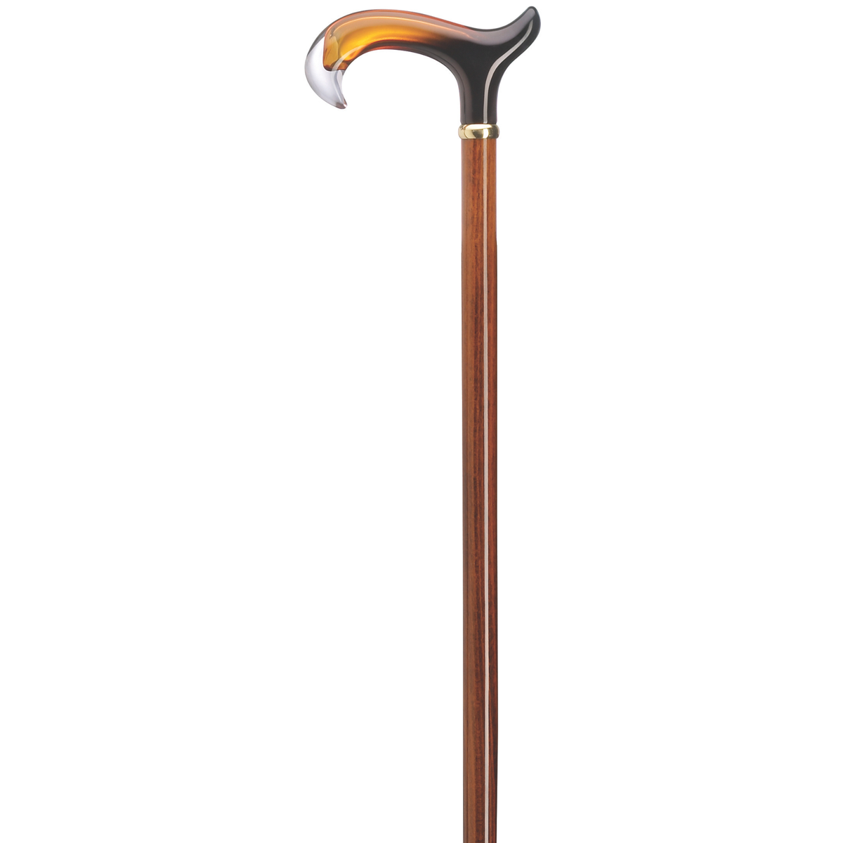 Elegant Amber Acrylic Derby Handle Cane with Cherry Stained Shaft - Tophatter Daily Deals