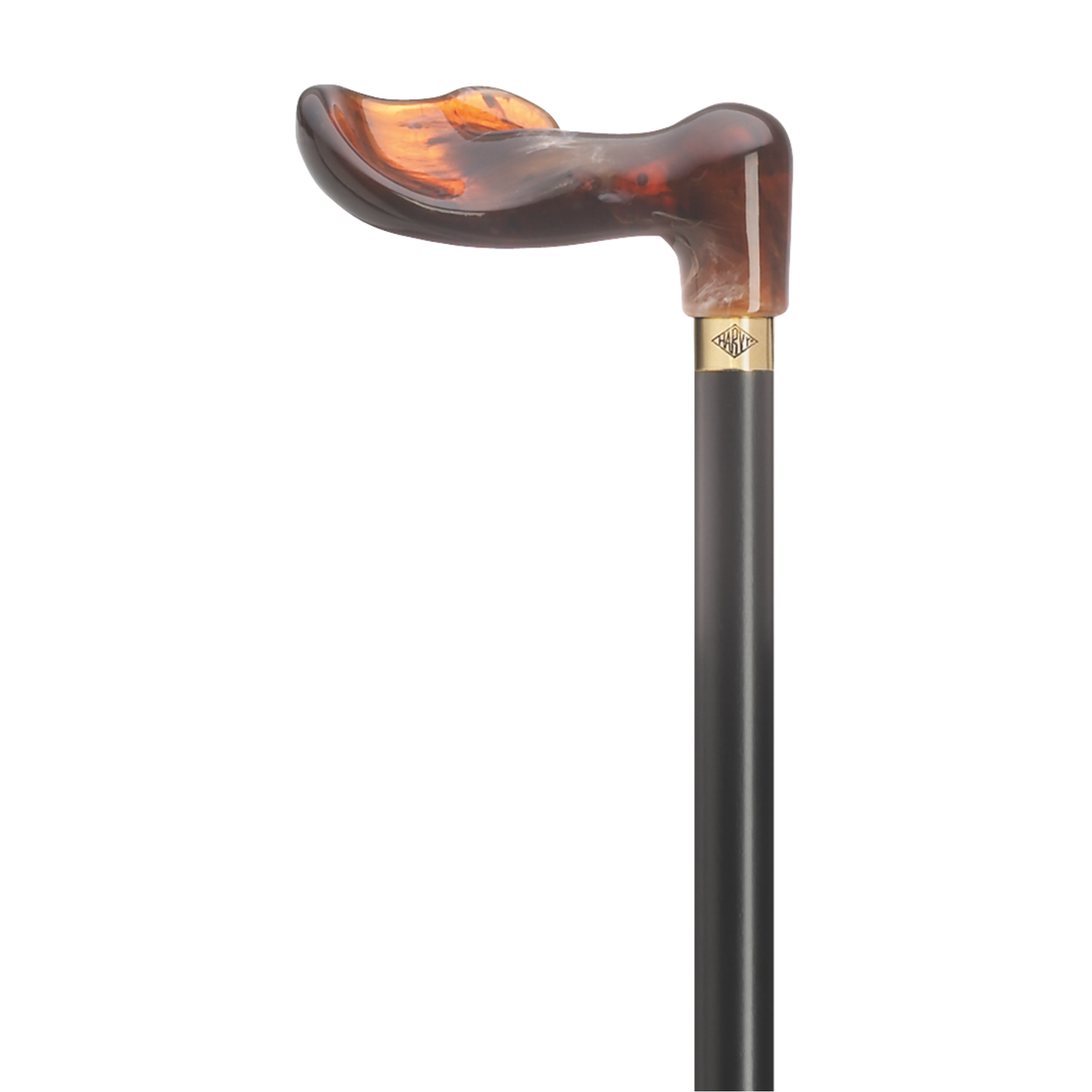 Palm Grip Walking Cane- Amber on Black Right Hand - Tophatter Daily Deals