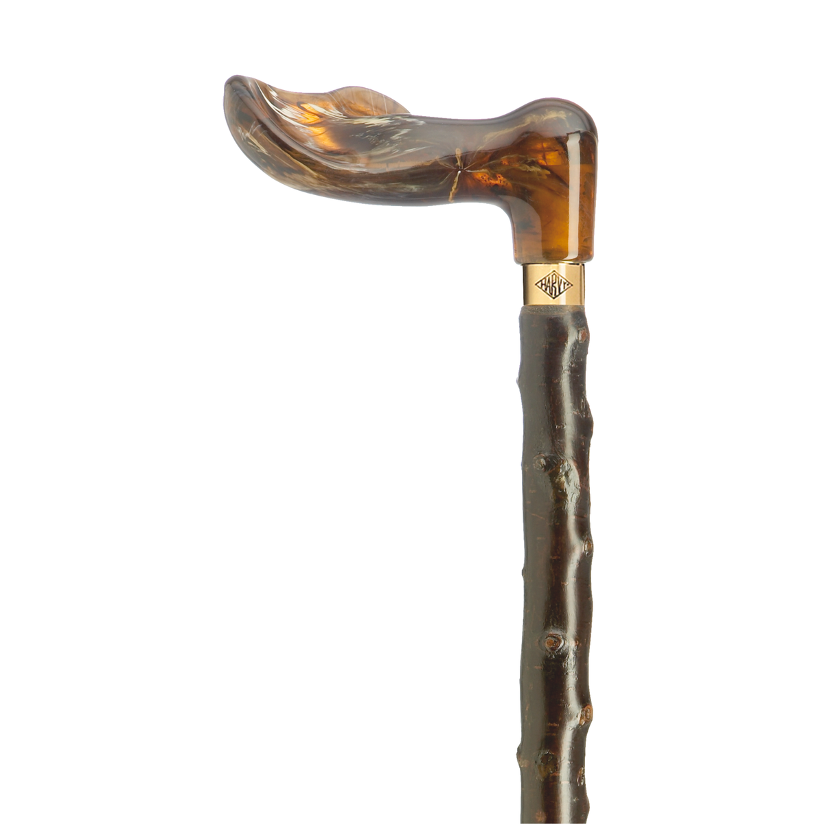 Amber Palm Grip Cane - Blackthorn Shaft Right - Tophatter Daily Deals