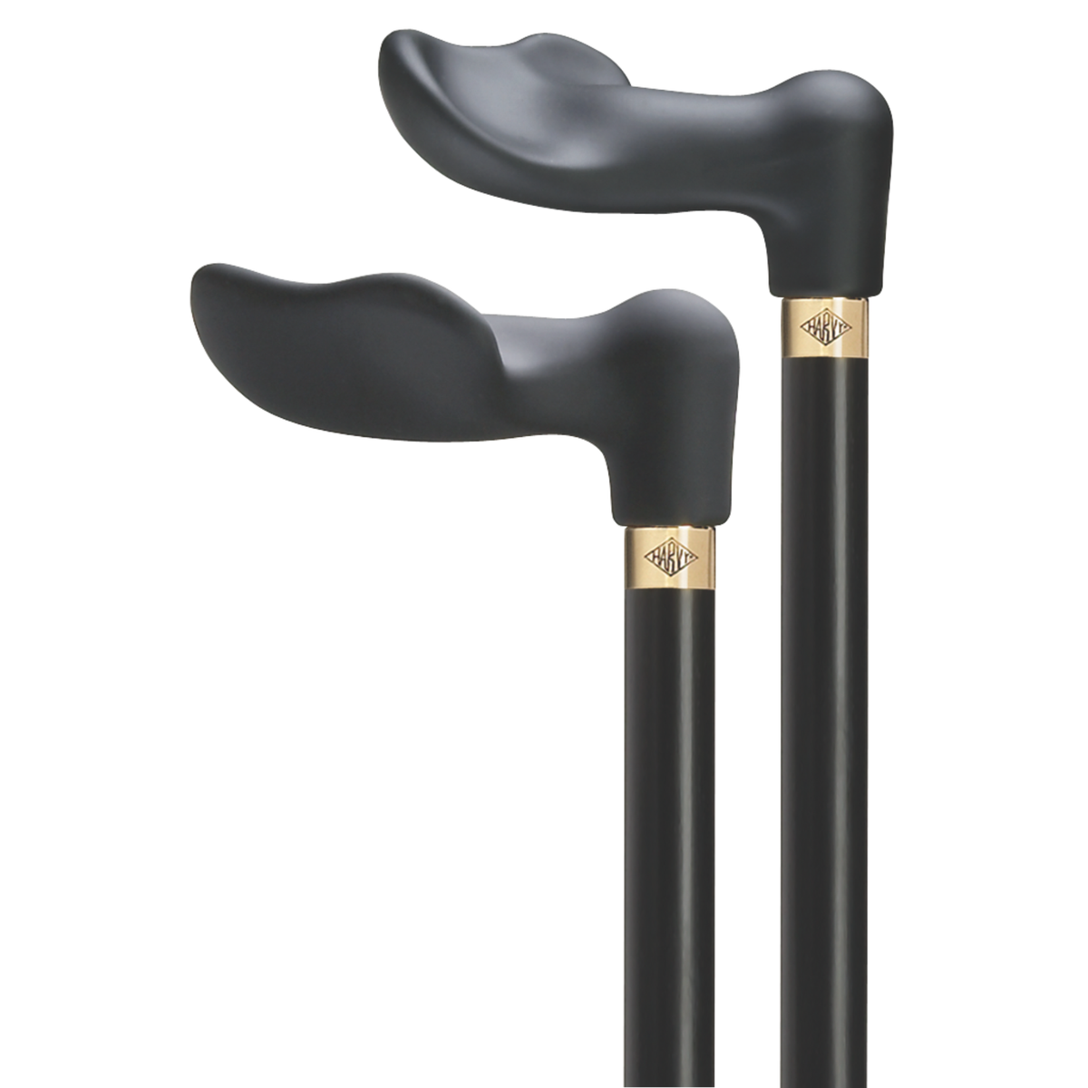 Elegant Black Walking Cane with Soft Palm Grip & Brass Accent - 36 Inch - Tophatter Daily Deals