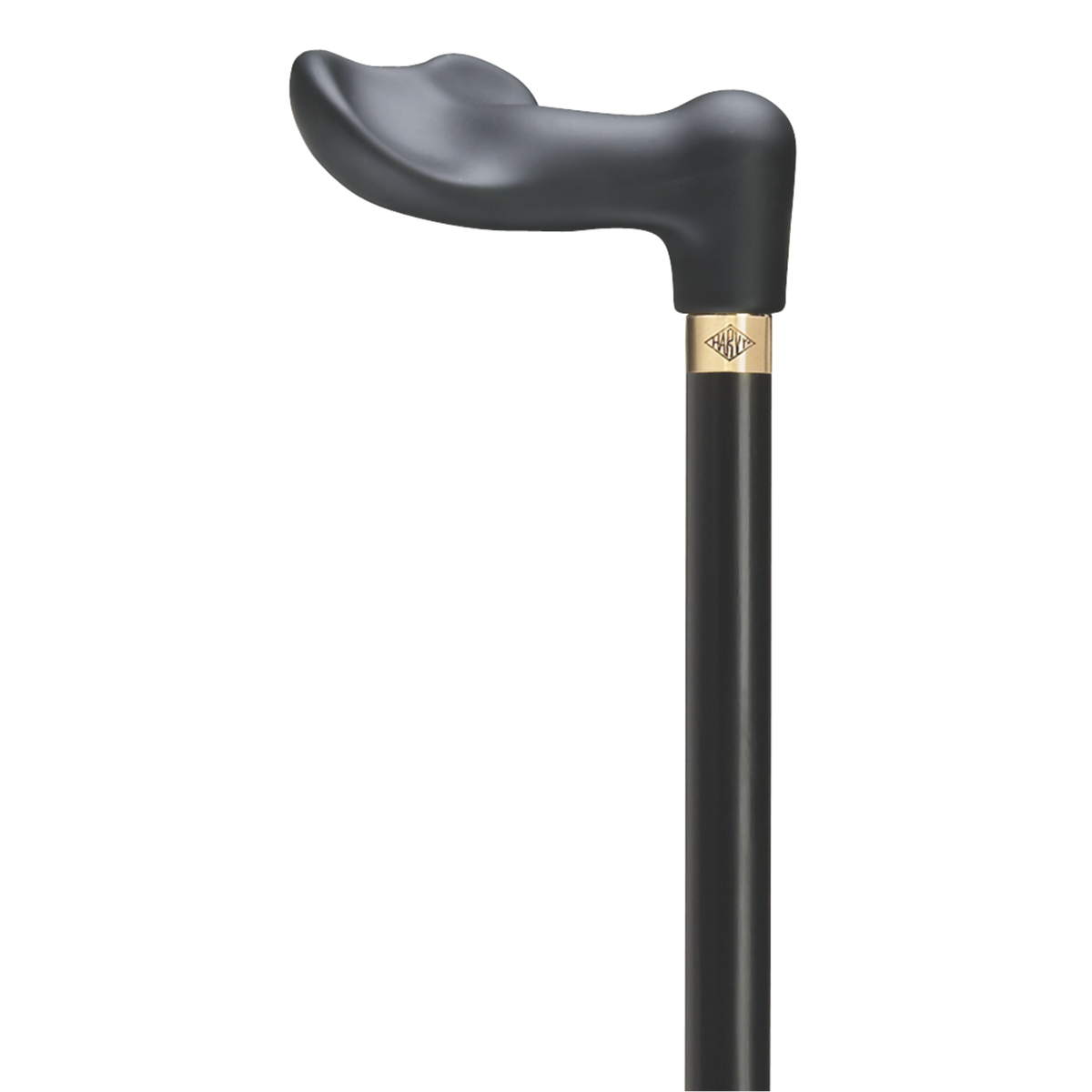 Elegant Black Walking Cane with Soft Palm Grip & Brass Accent - 36 Inch Right Hand - Tophatter Daily Deals