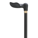 Elegant Black Walking Cane with Soft Palm Grip & Brass Accent - 36 Inch Left Hand - Tophatter Daily Deals