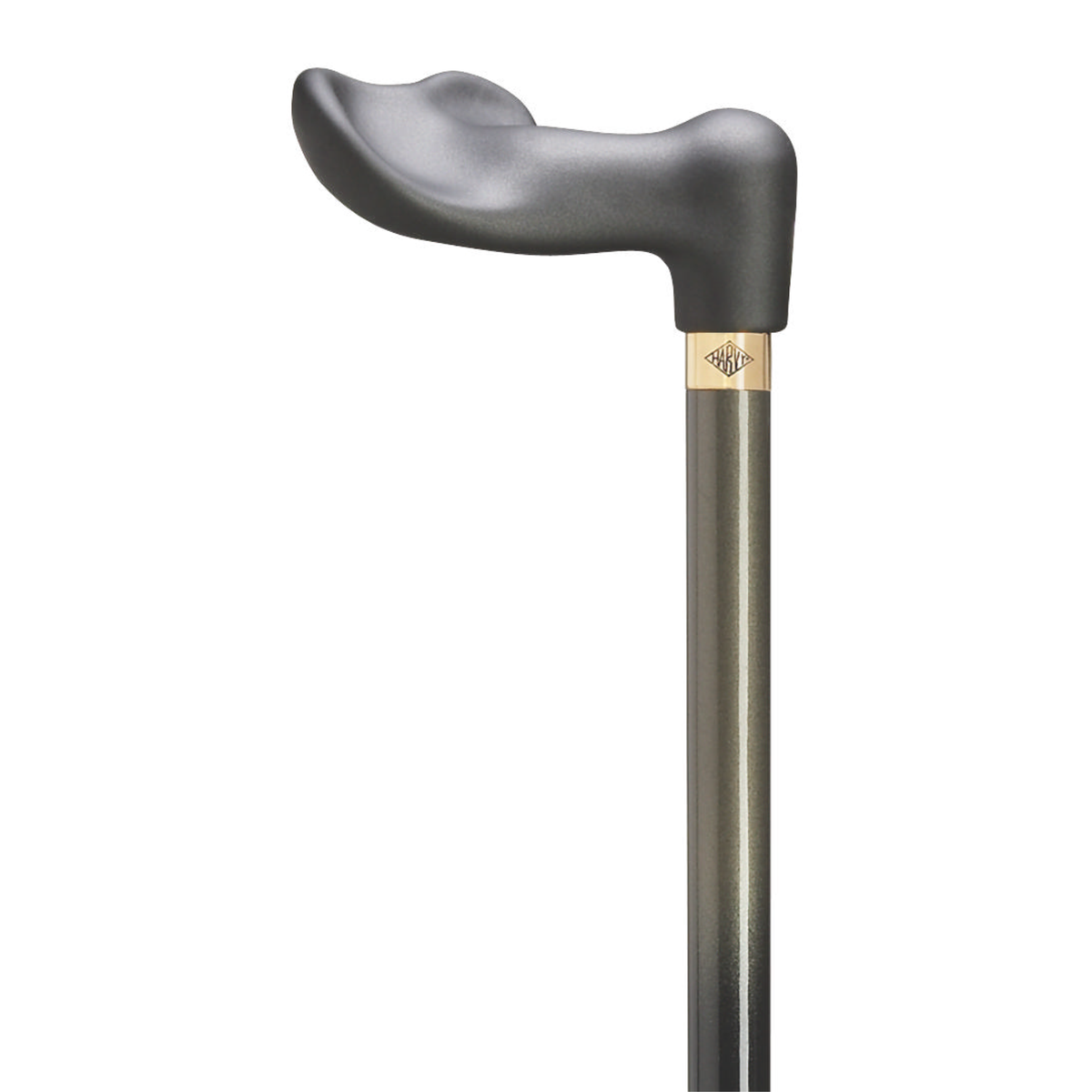 Comfort Grip Silver Walking Cane with Signature Brass Accent, 36 Long Right Hand - Tophatter Daily Deals
