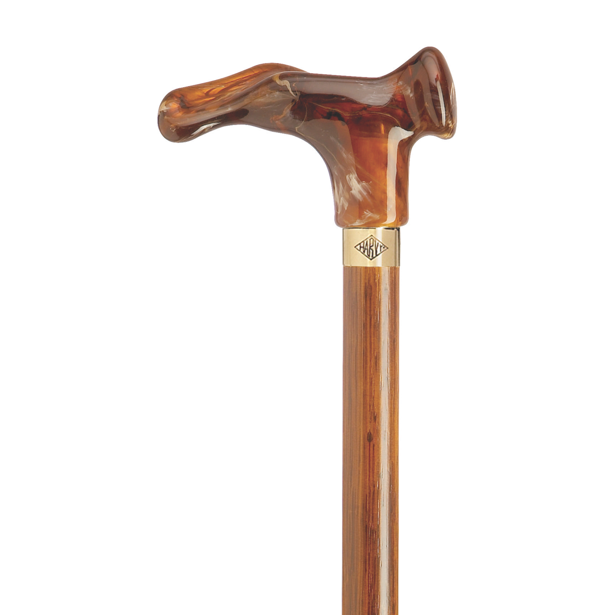 Amber Comfort Palm Grip Walking Cane - Elegant & Ergonomic Support Right Hand - Tophatter Daily Deals