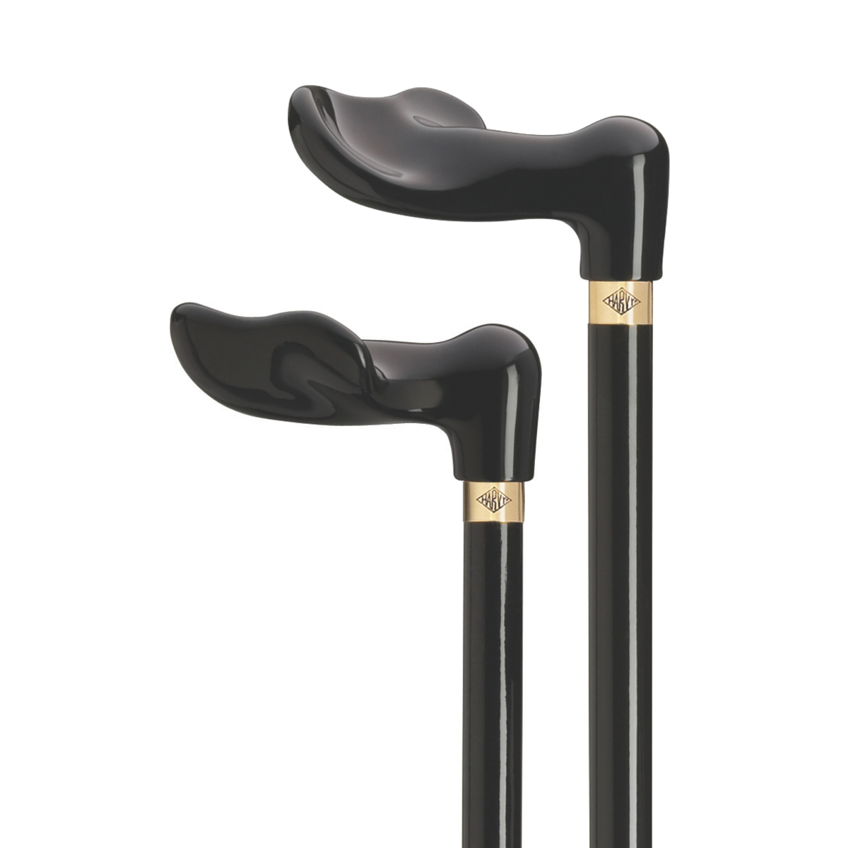 Harvy Palm Grip Cane: Stylish Black Hardwood with Brass Detail - Tophatter Daily Deals