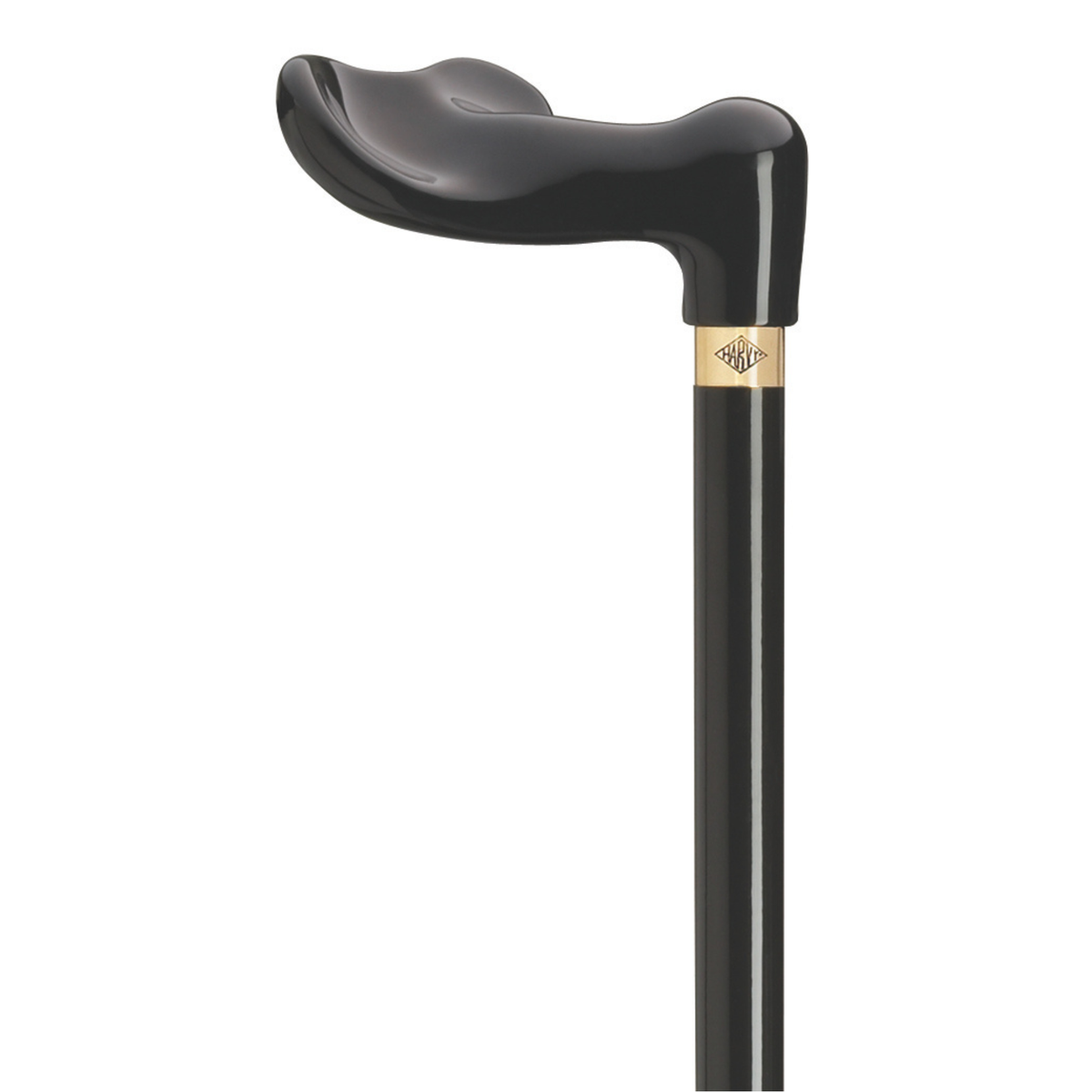 Harvy Palm Grip Cane: Stylish Black Hardwood with Brass Detail Right Hand - Tophatter Daily Deals