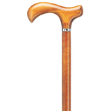 Elegant German Maple Wood Derby Walking Cane - Tophatter Daily Deals