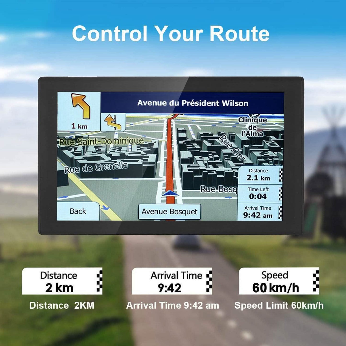 9" Car GPS Navigation - 8GB Touch Screen Vehicle Navigator Automotive - Tophatter Daily Deals