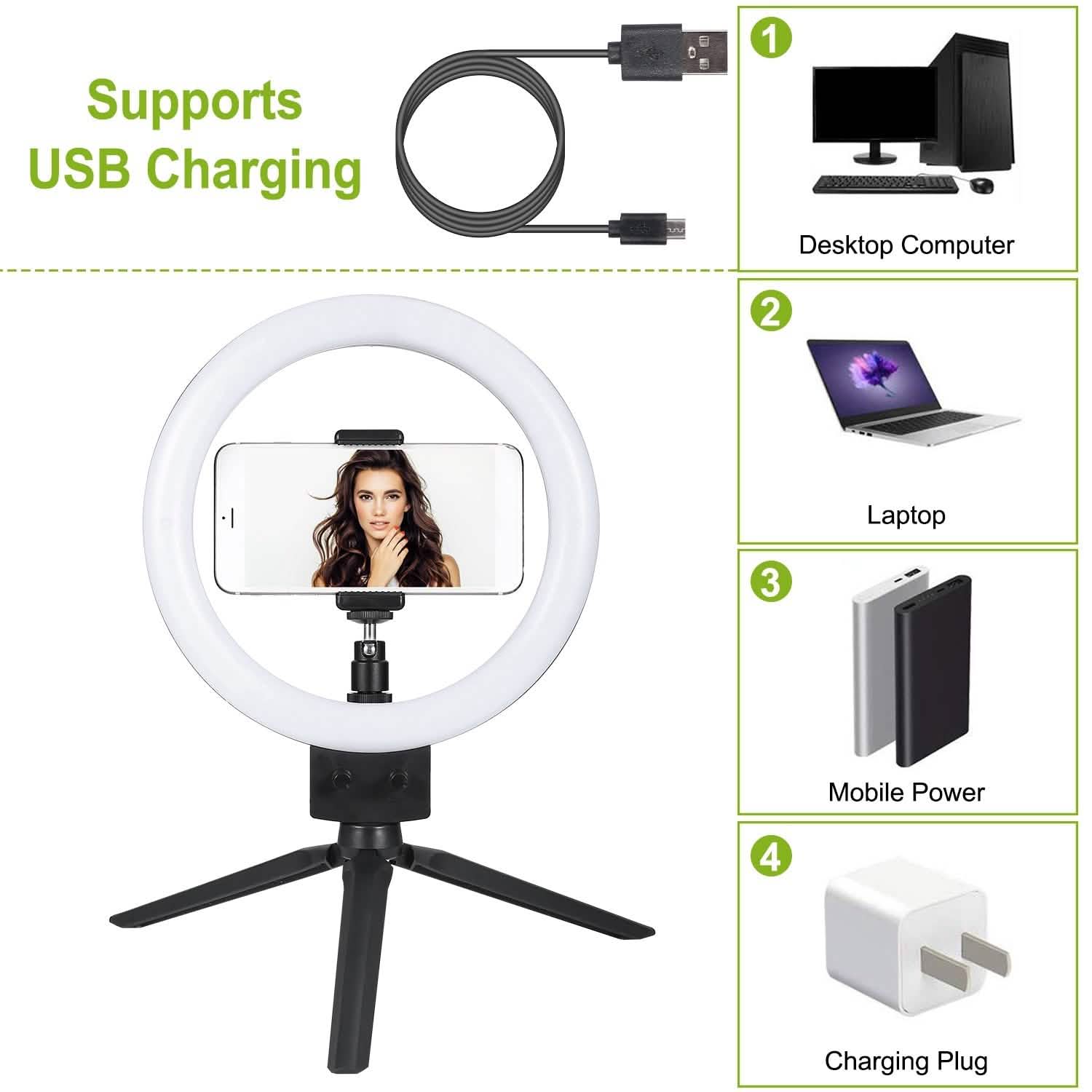9" Dimmable LED Ring Light with Tripod Mobile Accessories - Tophatter Daily Deals