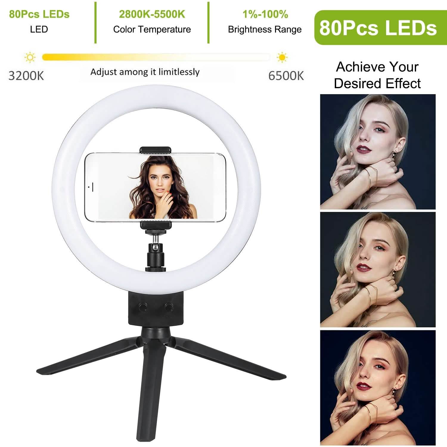 9" Dimmable LED Ring Light with Tripod Mobile Accessories - Tophatter Daily Deals