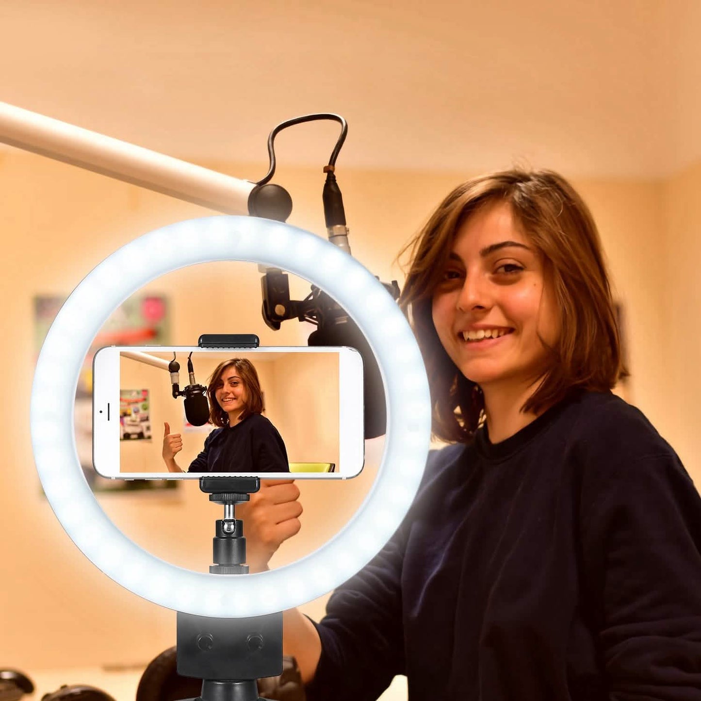 9" Dimmable LED Ring Light with Tripod Mobile Accessories - Tophatter Daily Deals