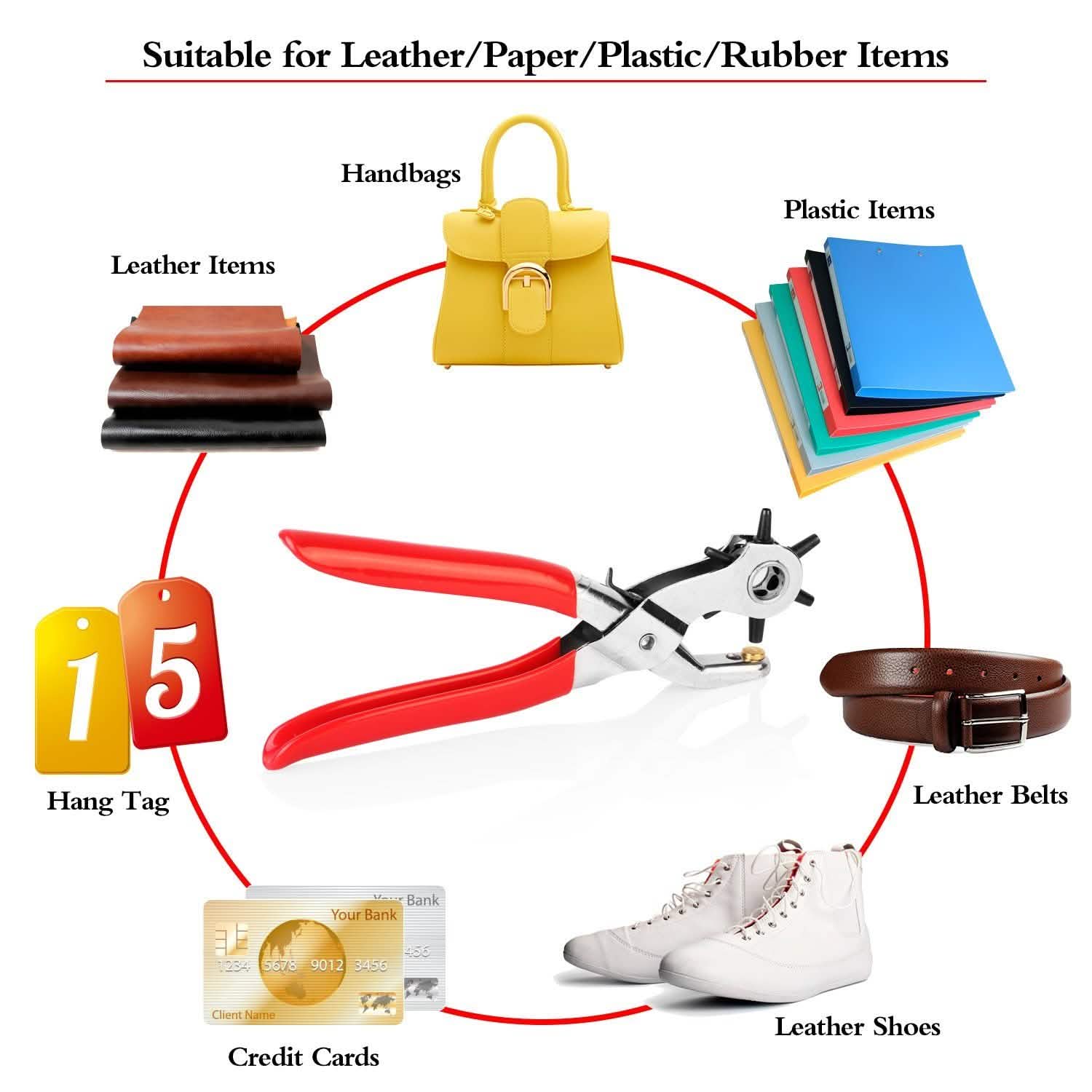 9" Heavy Duty Belt Hole Punch Hand Pliers Everything Else - Tophatter Daily Deals