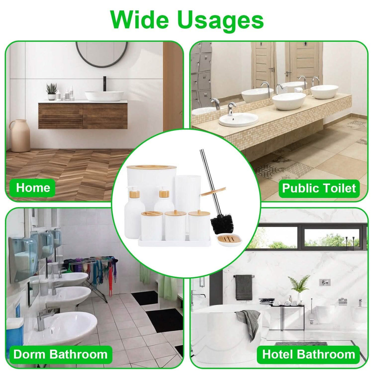 9-Piece: Bathroom Accessories Set Bath - Tophatter Daily Deals