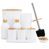 9-Piece: Bathroom Accessories Set White Bath - Tophatter Daily Deals