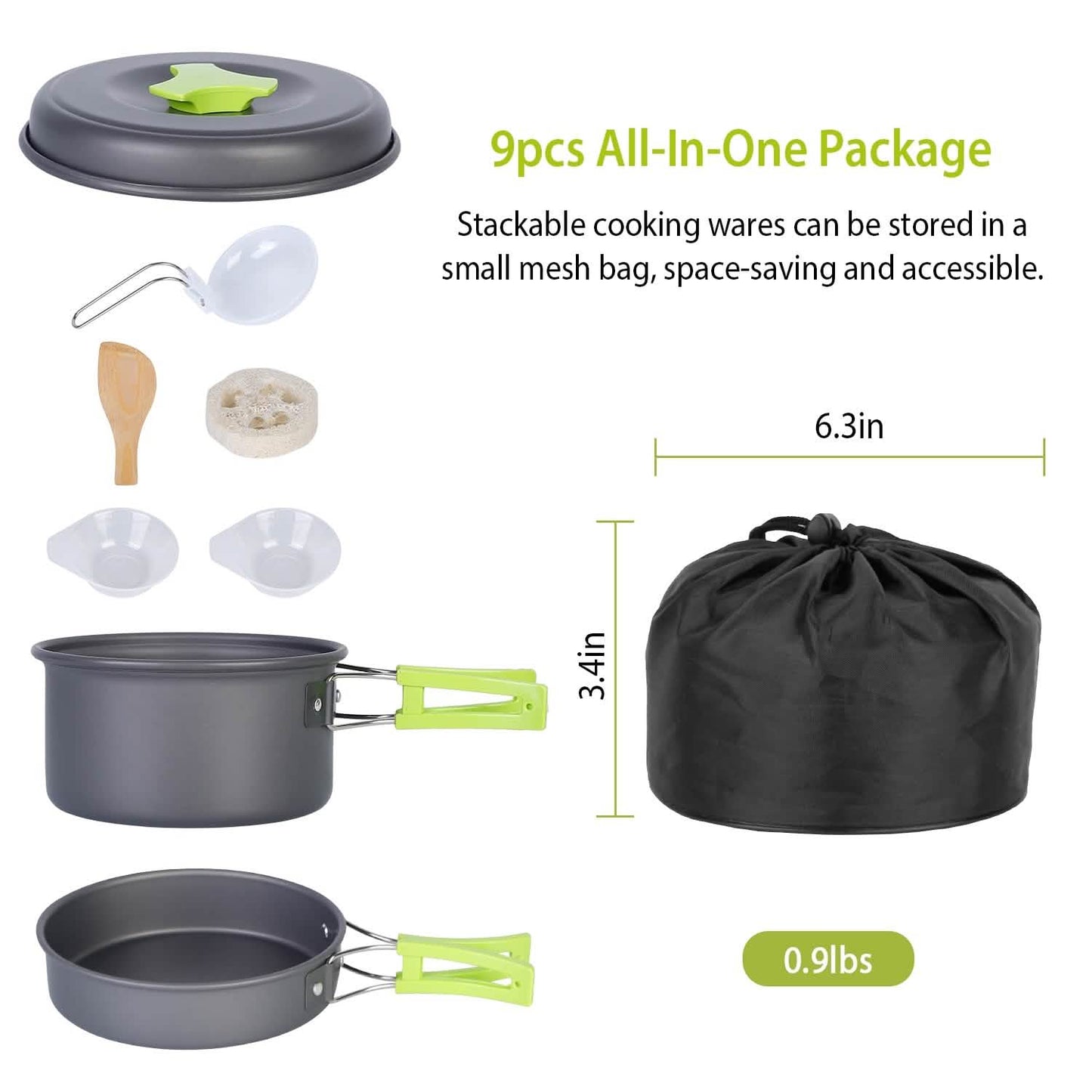 9-Piece: Camping Cookware Set Outdoor Recreation - Tophatter Daily Deals