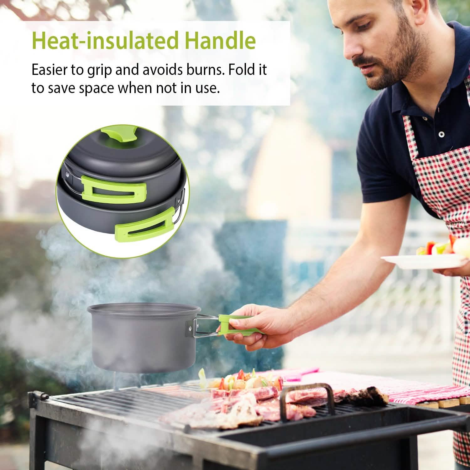 9-Piece: Camping Cookware Set Outdoor Recreation - Tophatter Daily Deals
