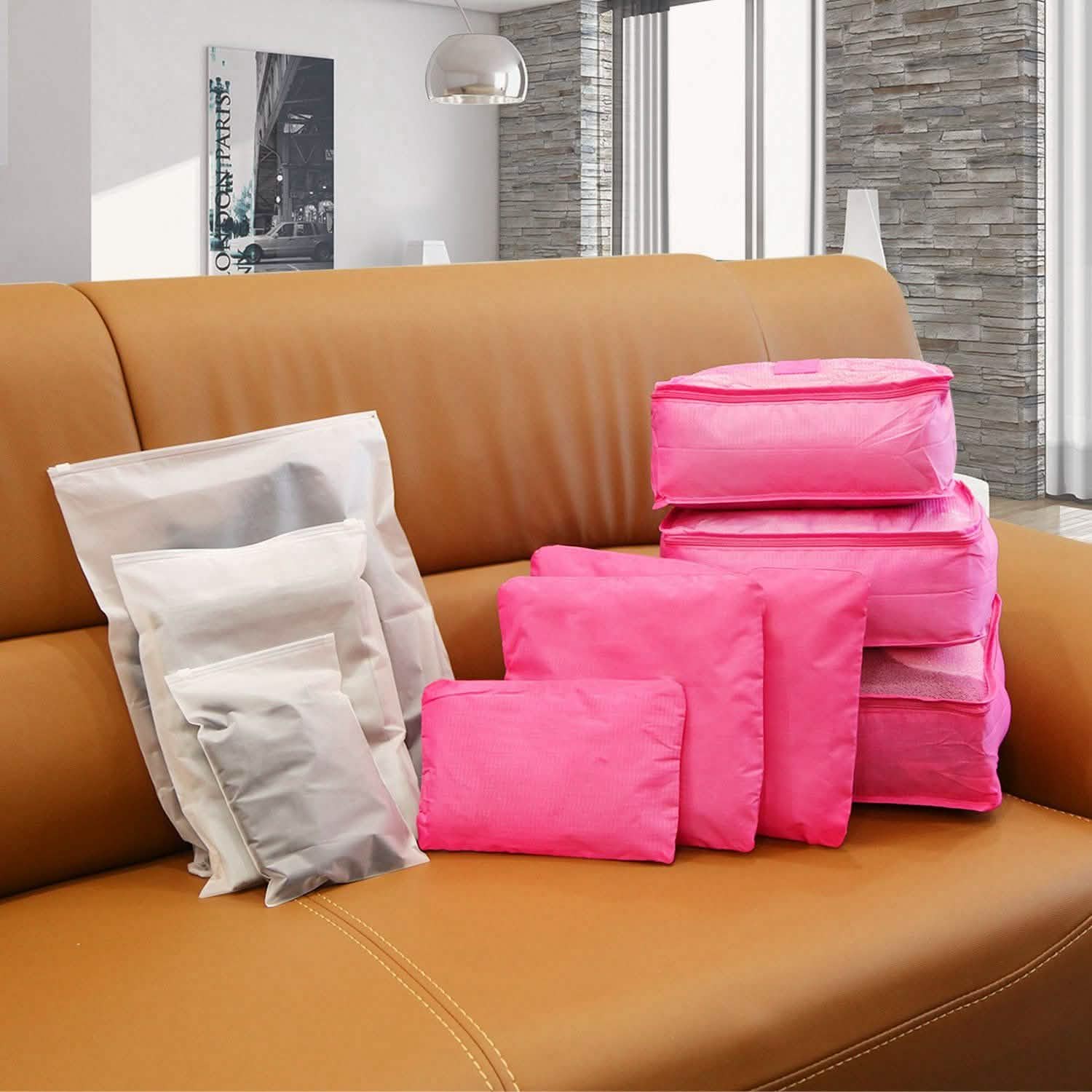 9-Piece: Clothes Storage Bags Water-Resistant Travel Luggage Organizer Storage & Organization - Tophatter Daily Deals
