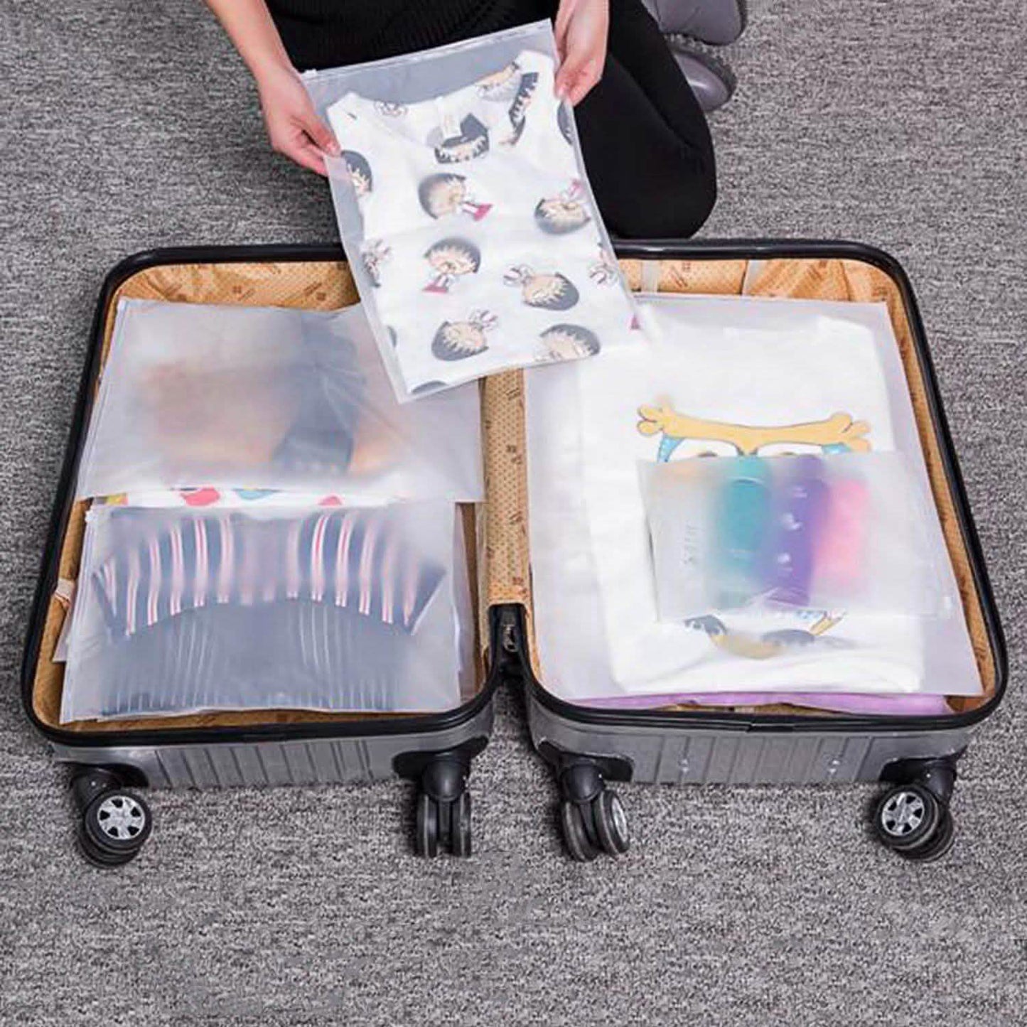9-Piece: Clothes Storage Bags Water-Resistant Travel Luggage Organizer Storage & Organization - Tophatter Daily Deals