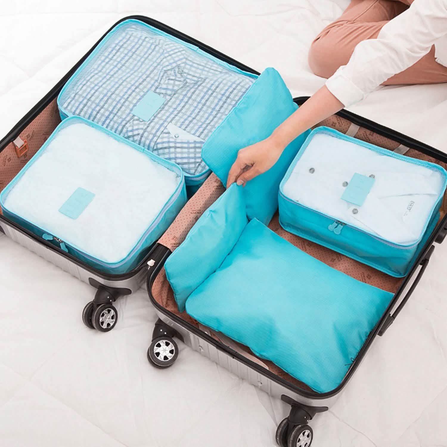 9-Piece: Clothes Storage Bags Water-Resistant Travel Luggage Organizer Storage & Organization - Tophatter Daily Deals