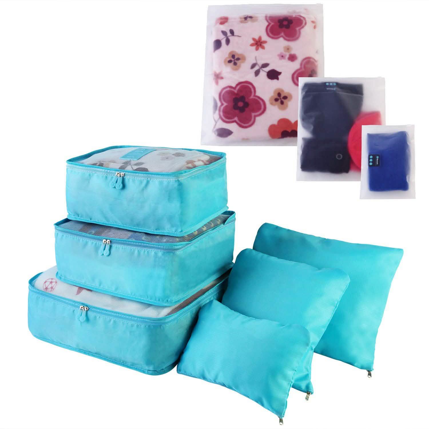9-Piece: Clothes Storage Bags Water-Resistant Travel Luggage Organizer Storage & Organization - Tophatter Daily Deals