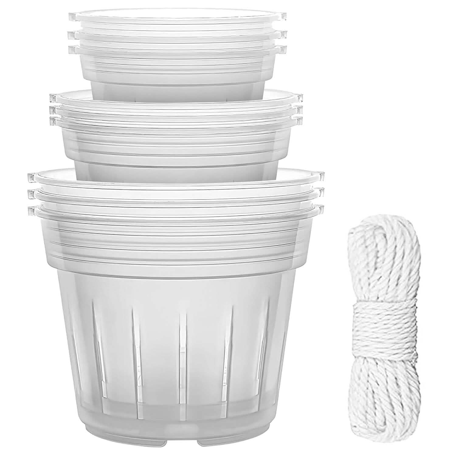9-Piece: Orchid Pots Clear Reusable Plastic Flower Plant Nursery Planter Garden & Patio - Tophatter Daily Deals