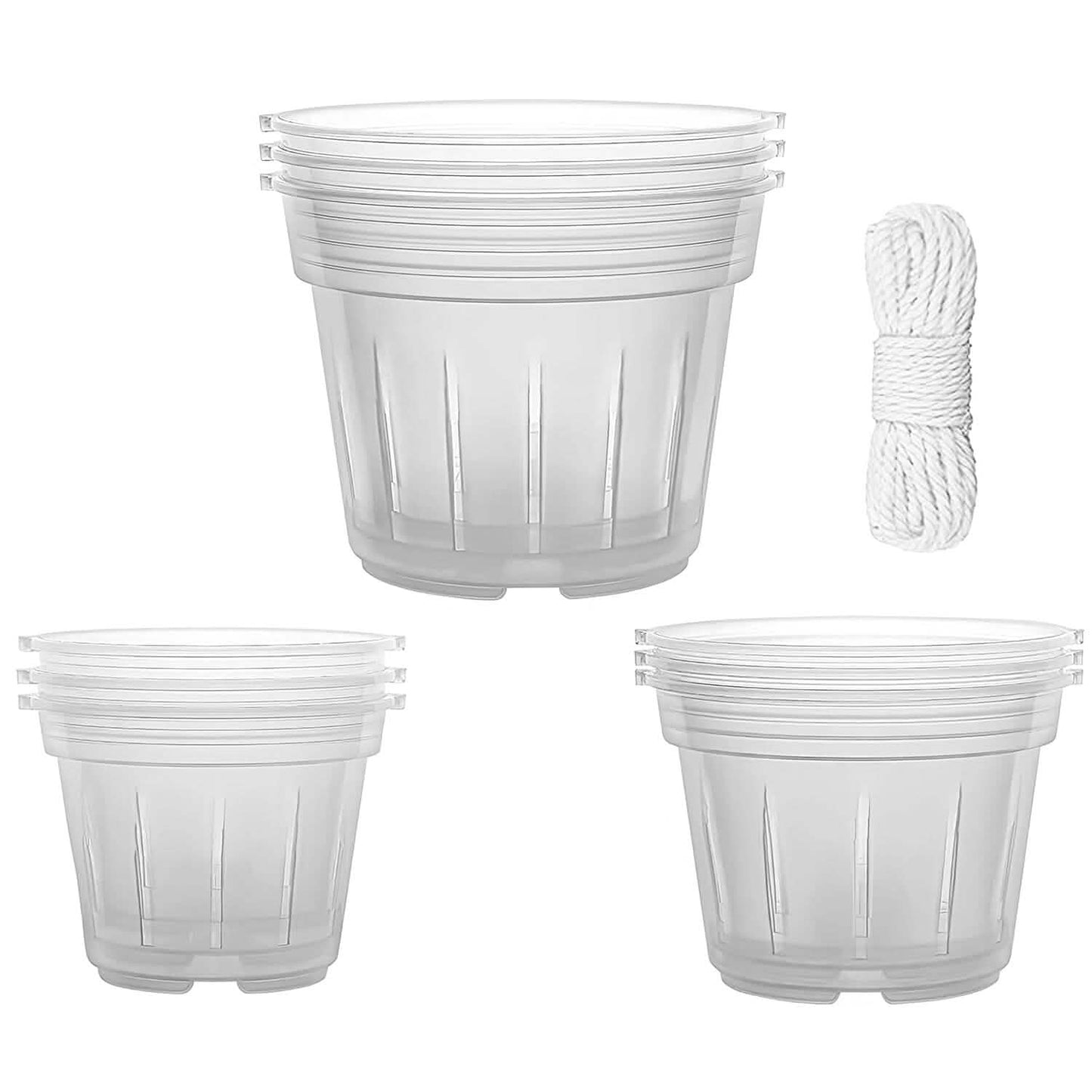 9-Piece: Orchid Pots Clear Reusable Plastic Flower Plant Nursery Planter Garden & Patio - Tophatter Daily Deals