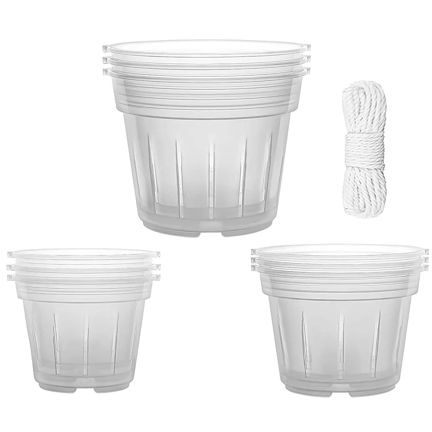 9-Piece: Orchid Pots Clear Reusable Plastic Flower Plant Nursery Planter Garden & Patio - Tophatter Daily Deals