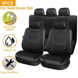 9-Piece Set: PU Leather Car Seat Cover Automotive - Tophatter Daily Deals