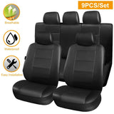 9-Piece Set: PU Leather Car Seat Cover Automotive - Tophatter Daily Deals