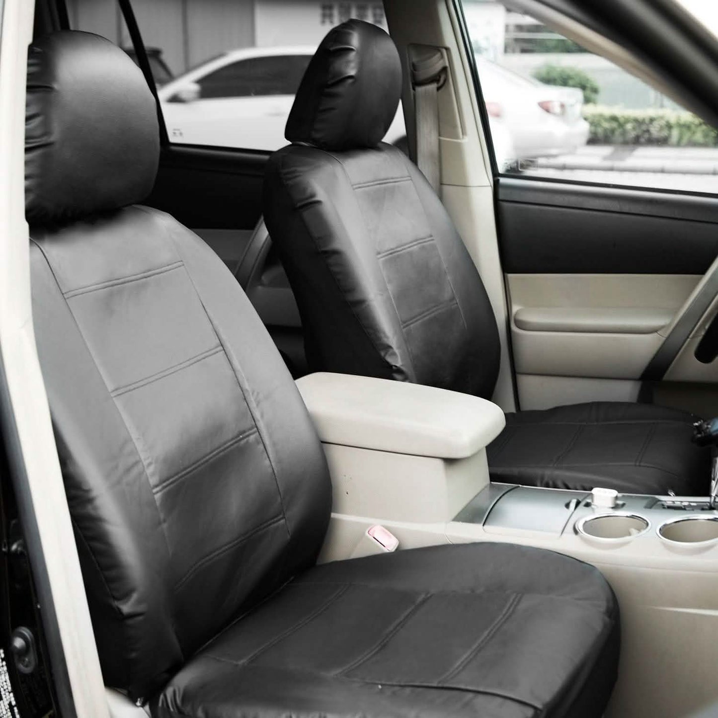 9-Piece Set: PU Leather Car Seat Cover Automotive - Tophatter Daily Deals