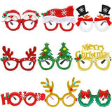 9-Pieces: Christmas Glitter Party Glasses Frame Seasonal Decor - Tophatter Daily Deals