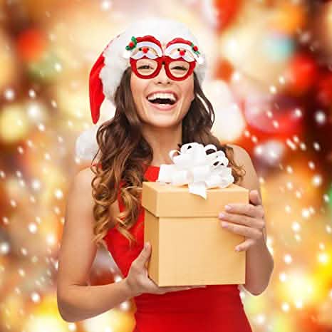 9-Pieces: Christmas Glitter Party Glasses Frame Seasonal Decor - Tophatter Daily Deals