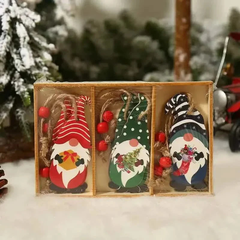 9-Pieces: Festive Christmas Wooden Hanging Box B Seasonal Decor - Tophatter Daily Deals