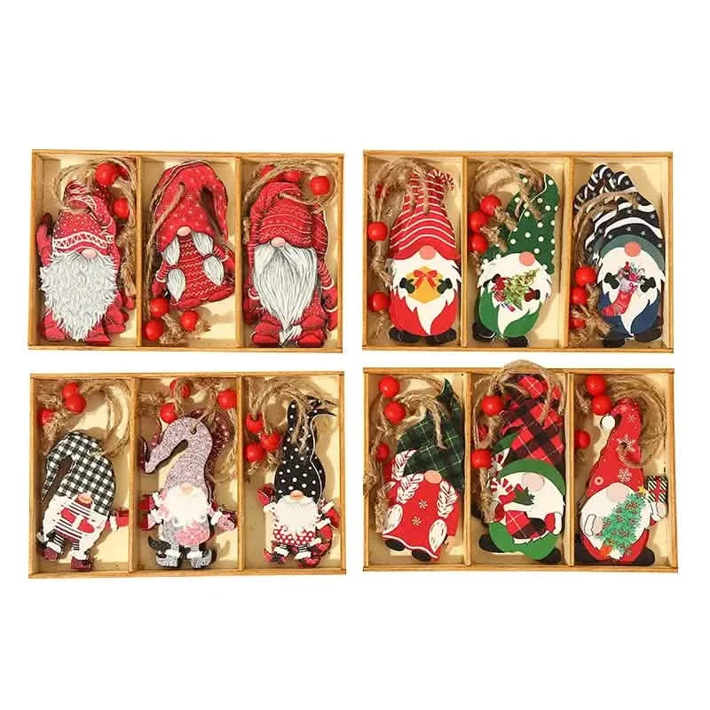 9-Pieces: Festive Christmas Wooden Hanging Box Seasonal Decor - Tophatter Daily Deals