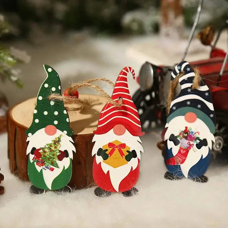 9-Pieces: Festive Christmas Wooden Hanging Box Seasonal Decor - Tophatter Daily Deals