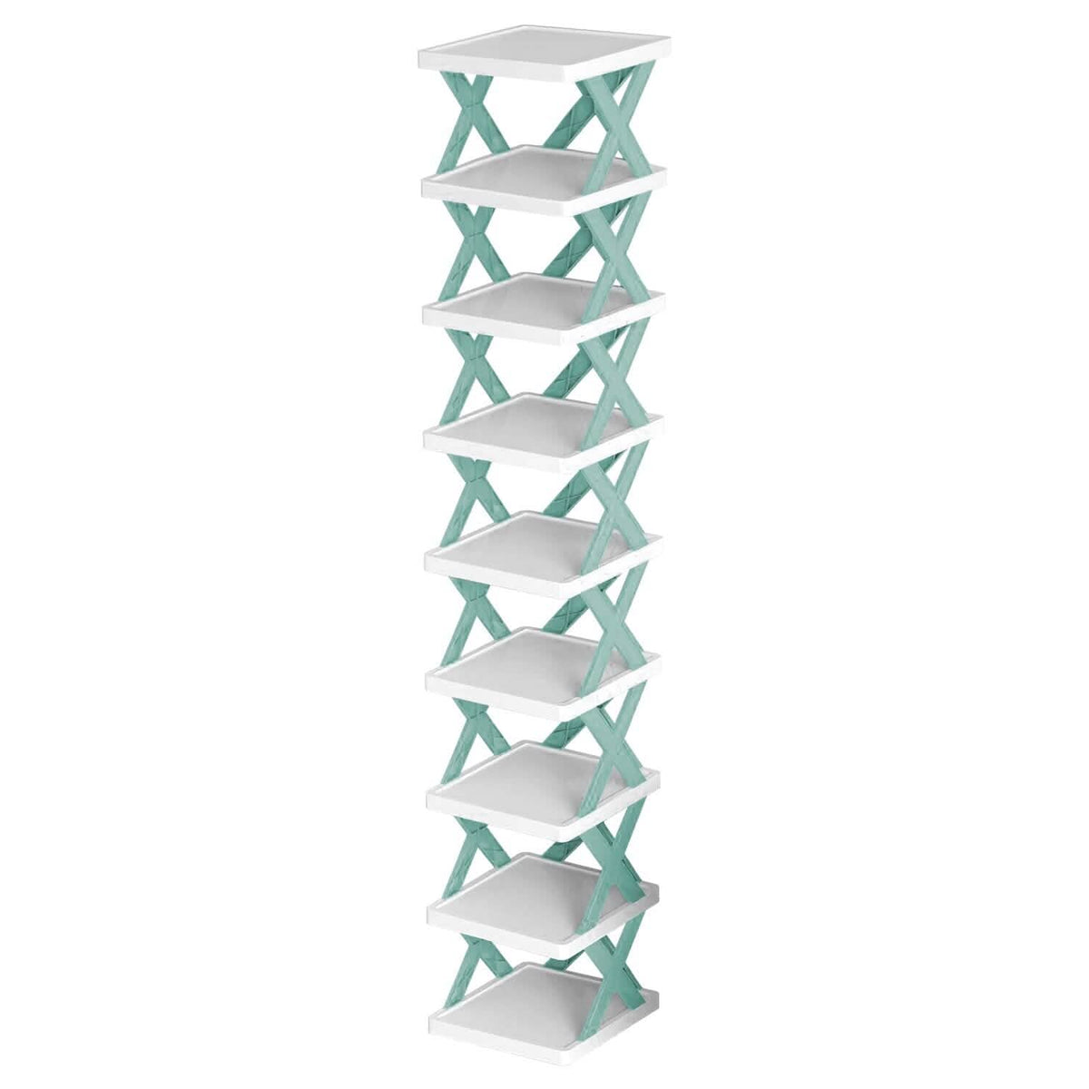 9-Tier Narrow Entryway Shoe Rack Plastic Vertical Shoe Organizer Blue Storage & Organization - Tophatter Daily Deals