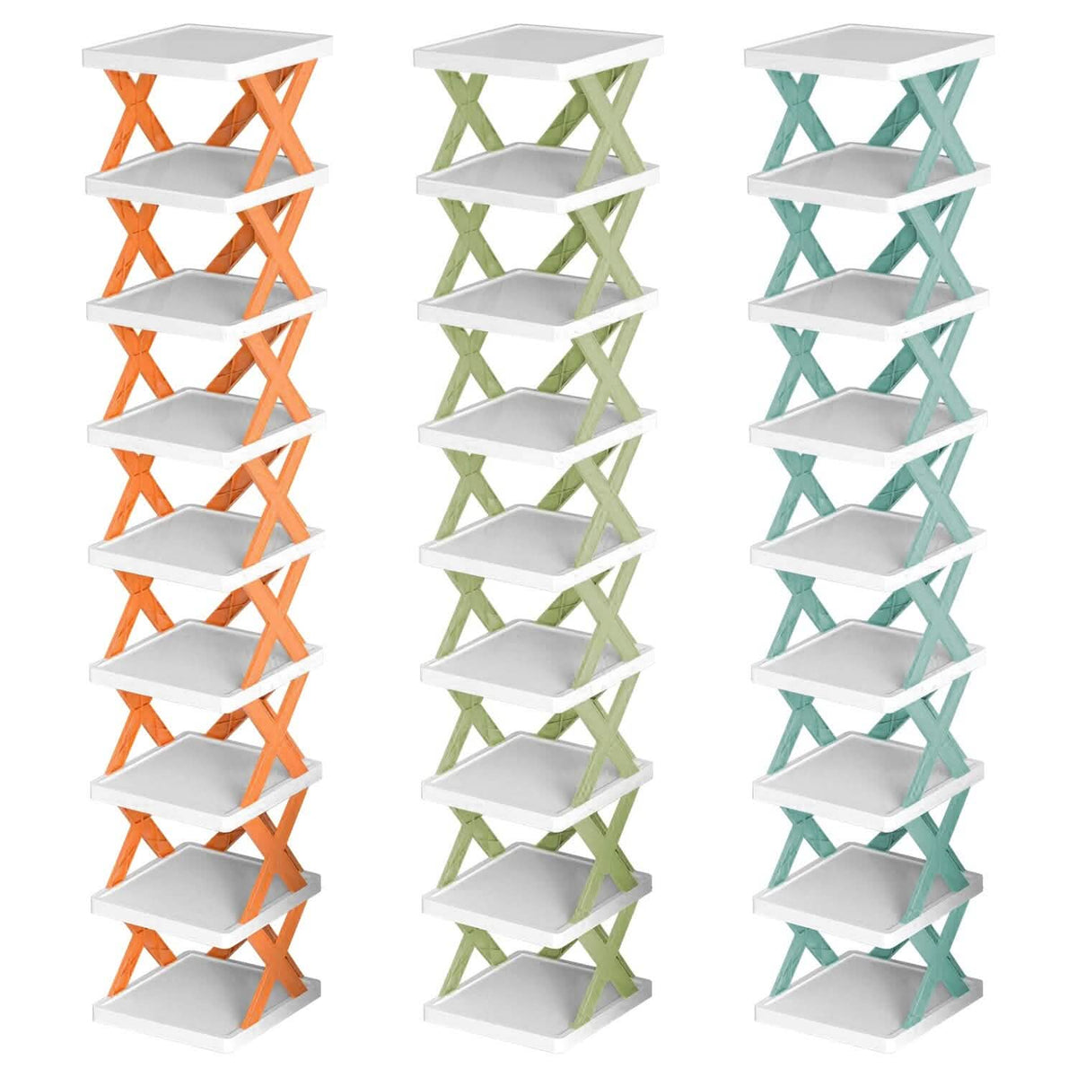 9-Tier Narrow Entryway Shoe Rack Plastic Vertical Shoe Organizer Storage & Organization - Tophatter Daily Deals
