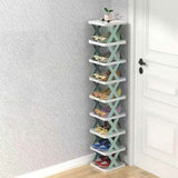 9-Tier Narrow Entryway Shoe Rack Plastic Vertical Shoe Organizer Storage & Organization - Tophatter Daily Deals
