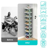9-Tier Narrow Entryway Shoe Rack Plastic Vertical Shoe Organizer Storage & Organization - Tophatter Daily Deals