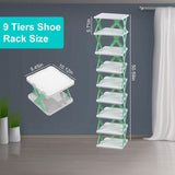 9-Tier Narrow Entryway Shoe Rack Plastic Vertical Shoe Organizer Storage & Organization - Tophatter Daily Deals