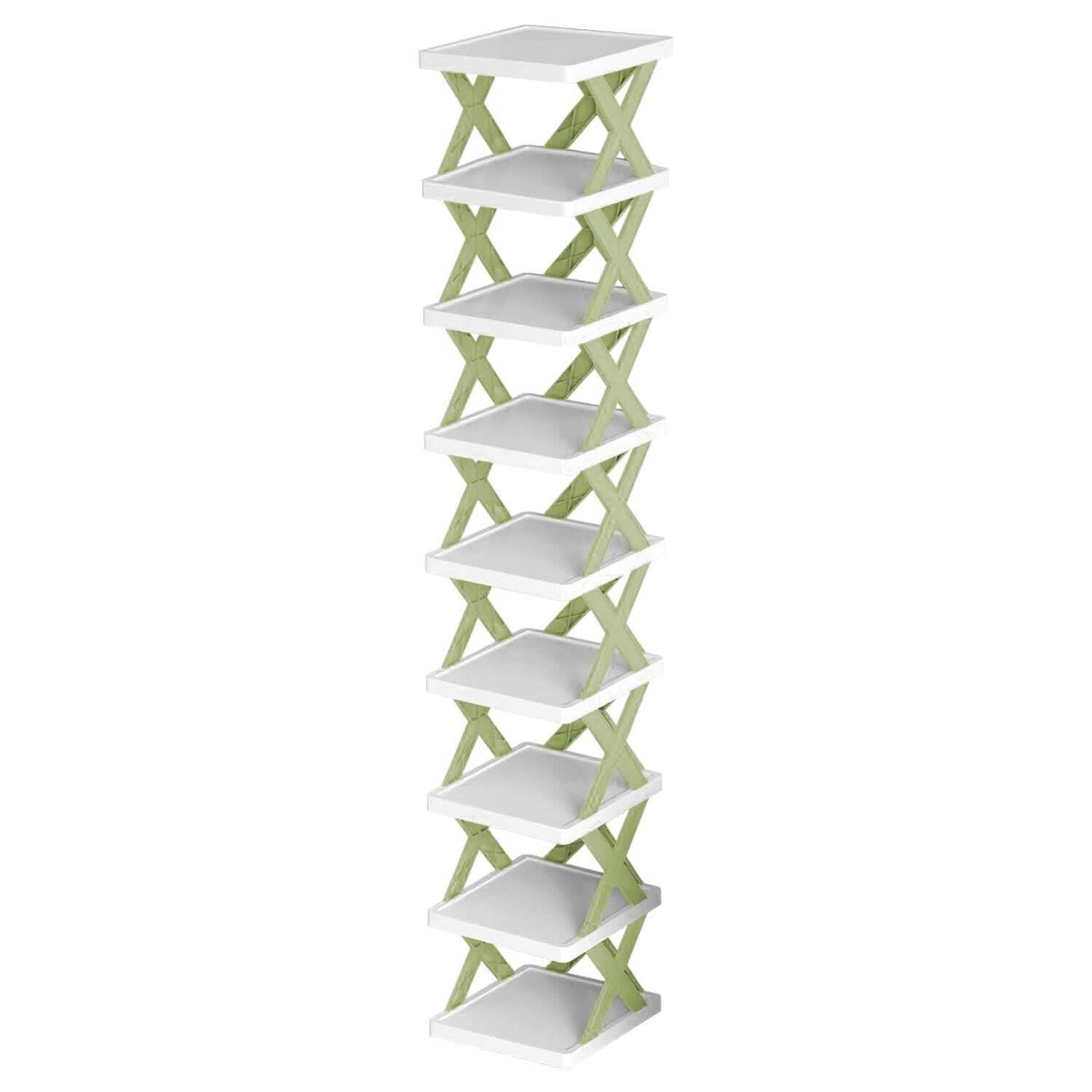 9-Tier Narrow Entryway Shoe Rack Plastic Vertical Shoe Organizer Green Storage & Organization - Tophatter Daily Deals