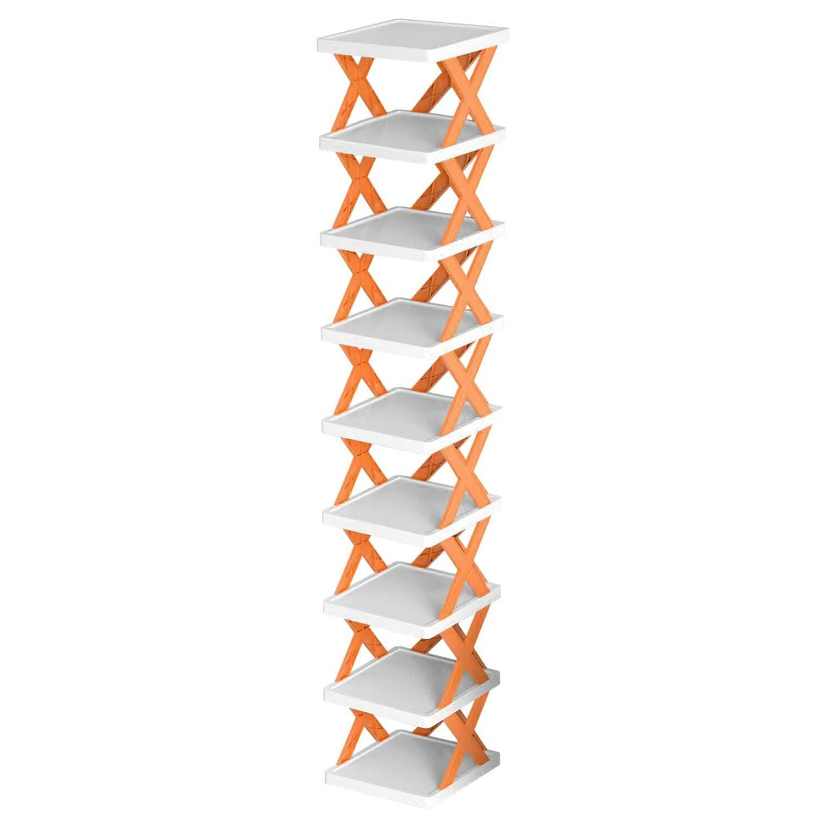 9-Tier Narrow Entryway Shoe Rack Plastic Vertical Shoe Organizer Orange Storage & Organization - Tophatter Daily Deals