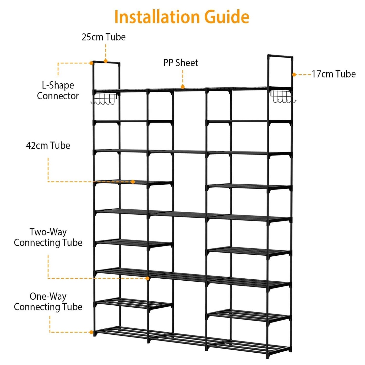 9-Tier: Shoe Rack Metal Storage Storage & Organization - Tophatter Daily Deals