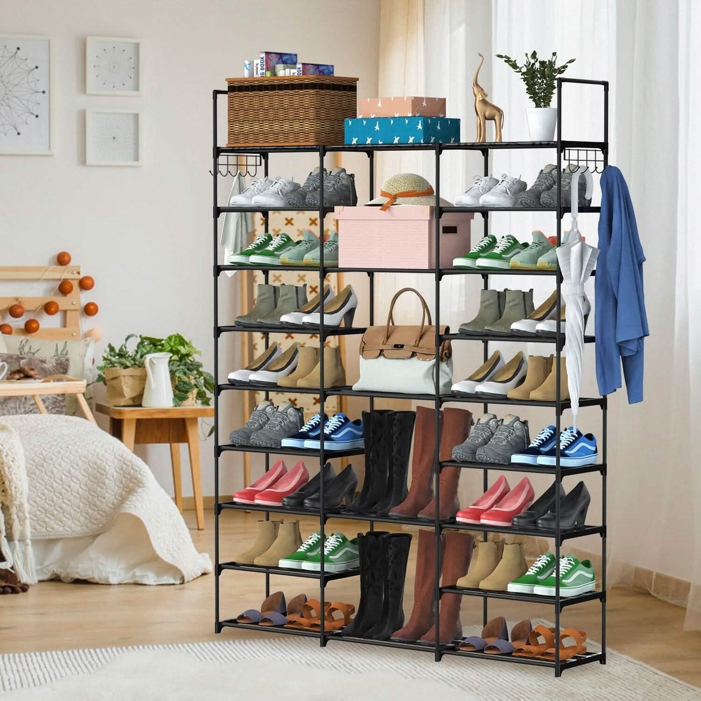 9-Tier: Shoe Rack Metal Storage Storage & Organization - Tophatter Daily Deals