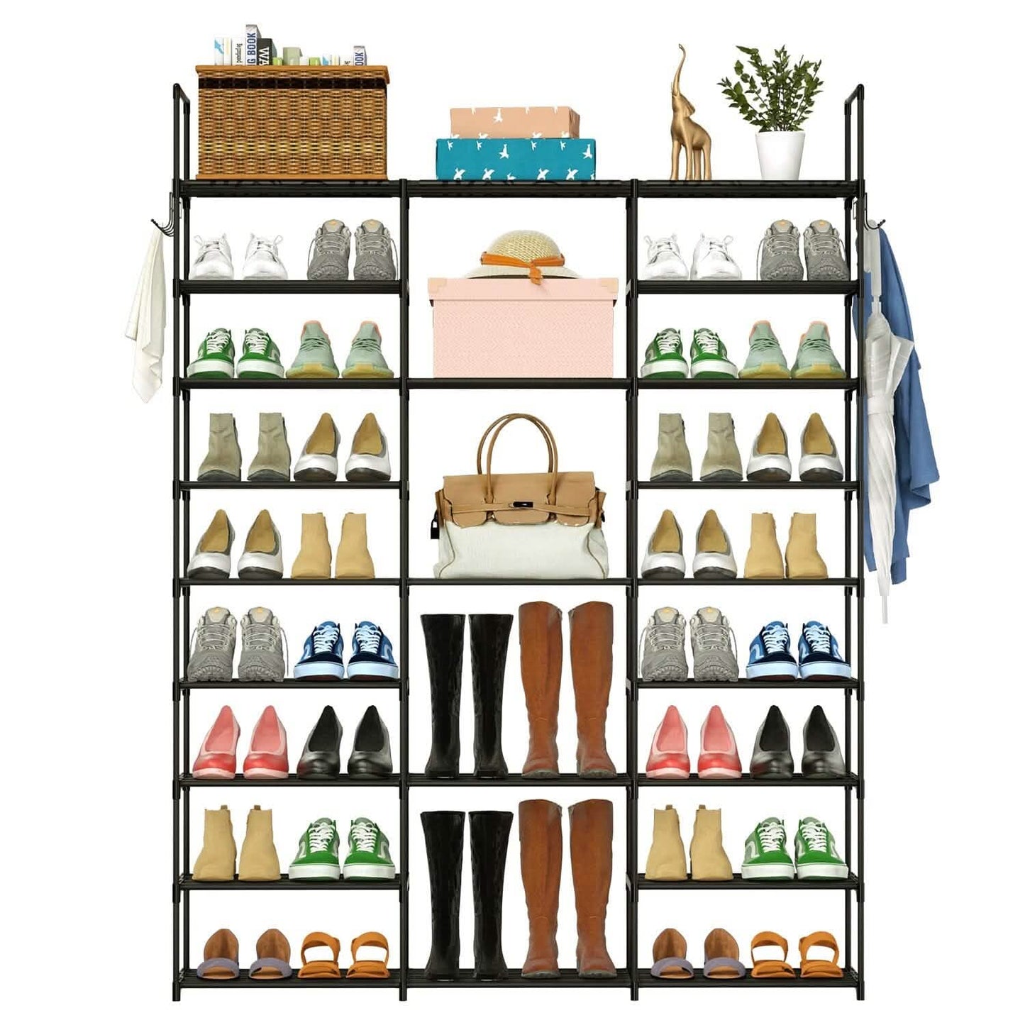9-Tier: Shoe Rack Metal Storage Storage & Organization - Tophatter Daily Deals