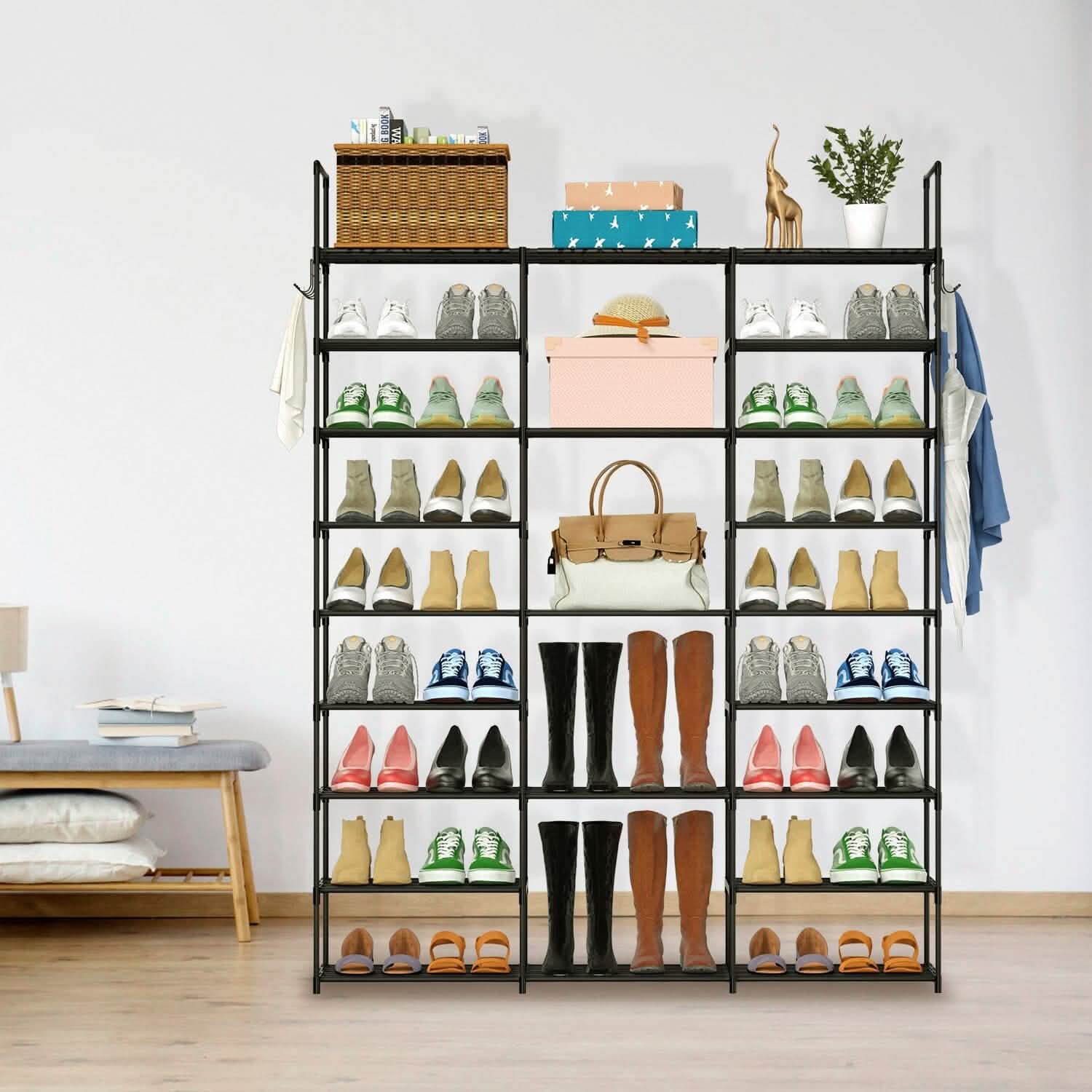 9-Tier: Shoe Rack Metal Storage Storage & Organization - Tophatter Daily Deals