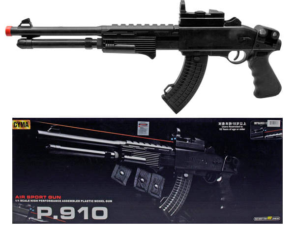 P910 Spring Airsoft TACTICAL PUMP Shotgun / Rifle - LED + LASER 220 fps Collectible Weapons - Tophatter Daily Deals