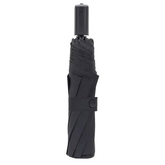 90 Fun Portable UPF40+ Waterproof Three Folding Umbrella Black Outdoor Recreation - Tophatter Daily Deals